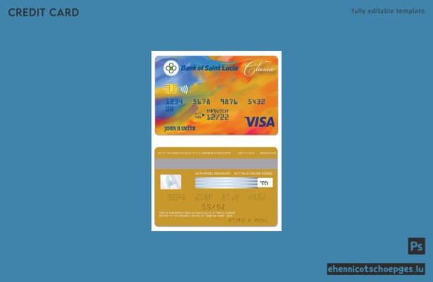 Beispielvorschau der Visa Classic Karte der Bank von St. Lucia